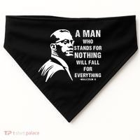 Malcolm X A Man Who Stands For Nothing Will Fall For Black History Month USA-Made Doggie Bandana thumb 0