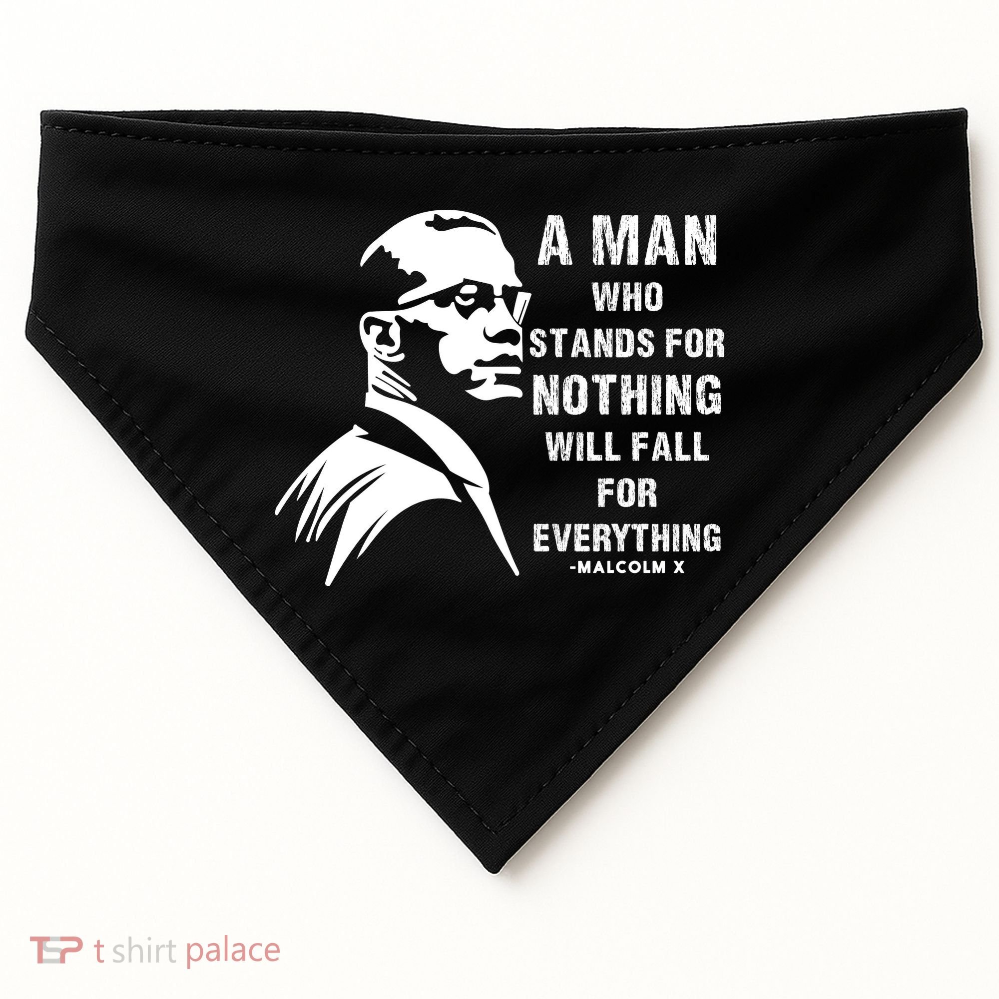 Malcolm X A Man Who Stands For Nothing Will Fall For Black History Month USA-Made Doggie Bandana