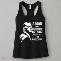 Malcolm X A Man Who Stands For Nothing Will Fall For Black History Month Women's Tank Top thumb 3
