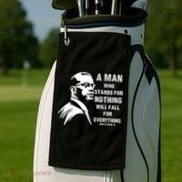 Malcolm X A Man Who Stands For Nothing Will Fall For Black History Month Golf Towel thumb 2