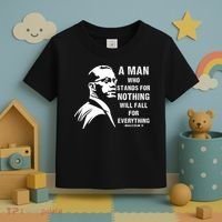 Malcolm X A Man Who Stands For Nothing Will Fall For Black History Month Toddler T-Shirt thumb 3