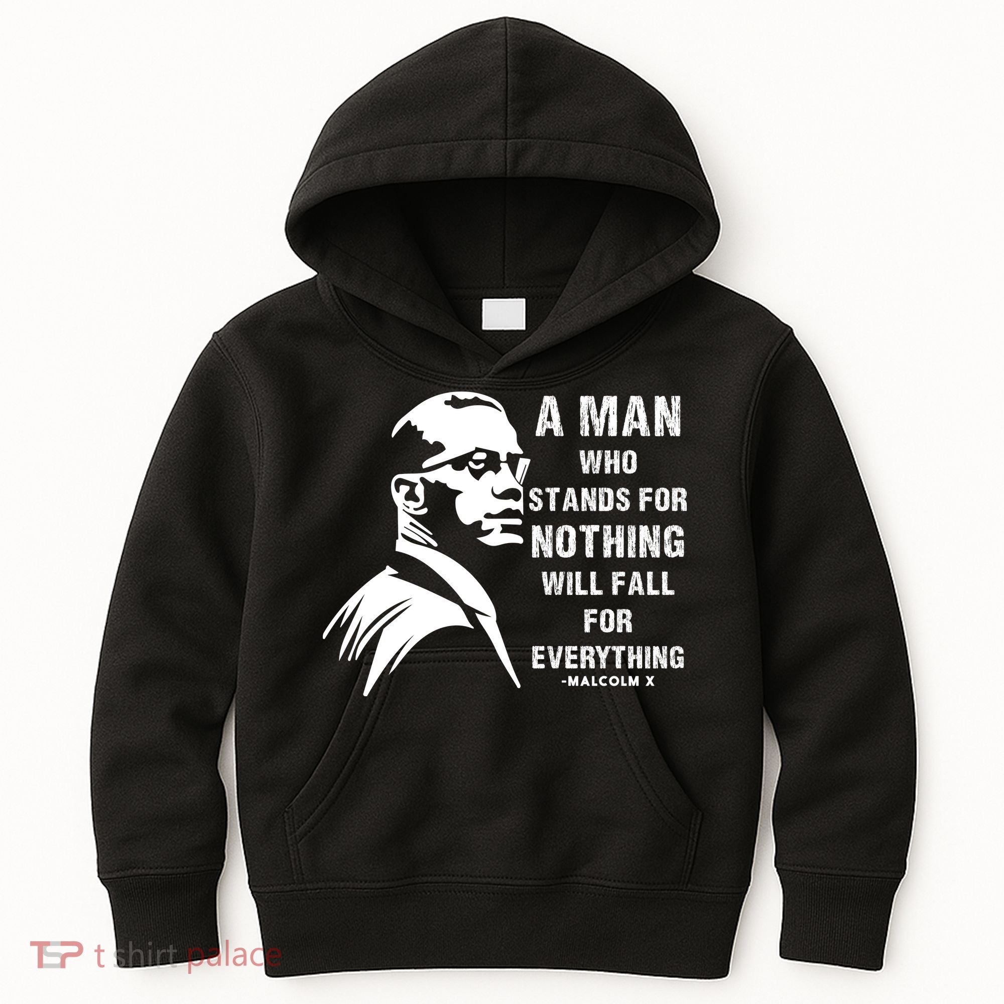 Malcolm X A Man Who Stands For Nothing Will Fall For Black History Month Kids Hoodie