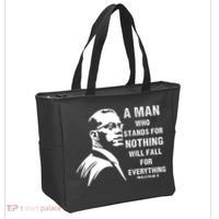 Malcolm X A Man Who Stands For Nothing Will Fall For Black History Month Tote Bag thumb 2