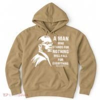 Malcolm X A Man Who Stands For Nothing Will Fall For Black History Month Hoodie thumb 0