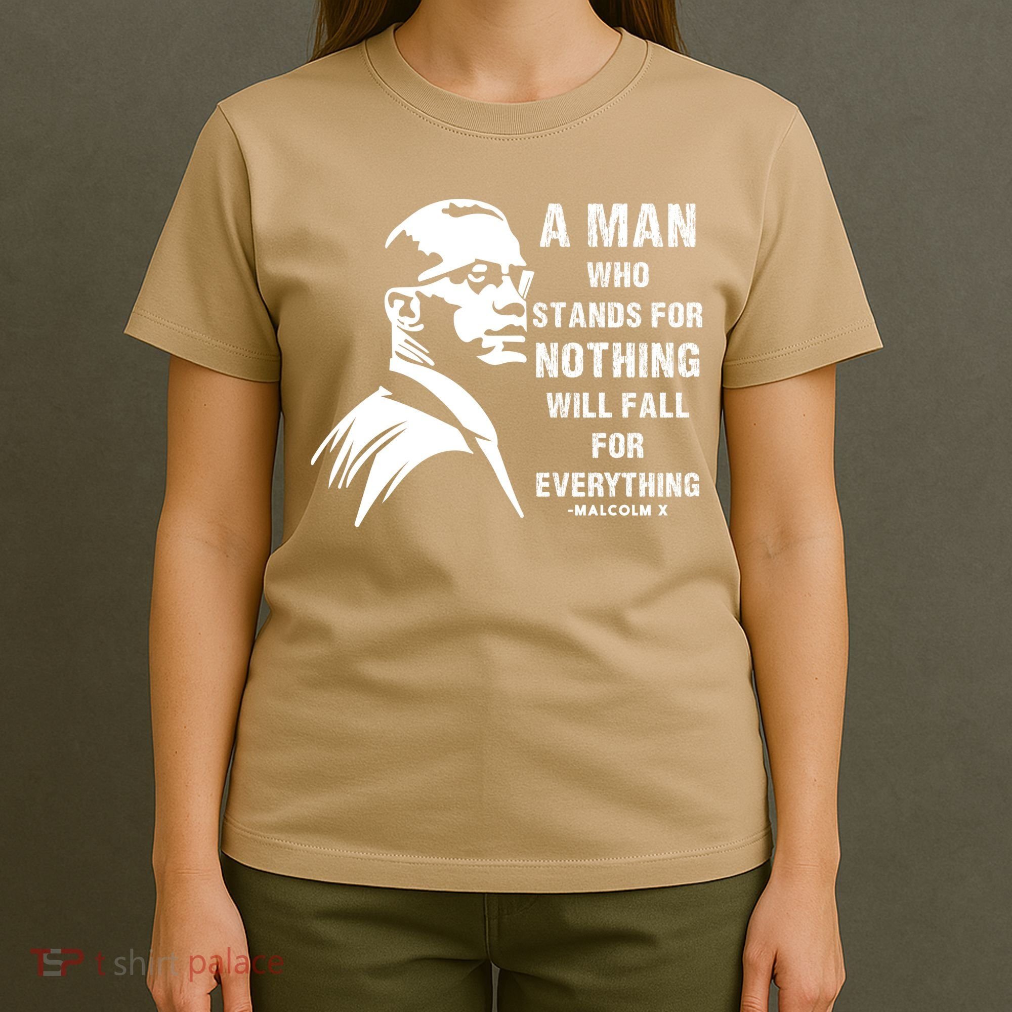 Malcolm X A Man Who Stands For Nothing Will Fall For Black History Month T-Shirt