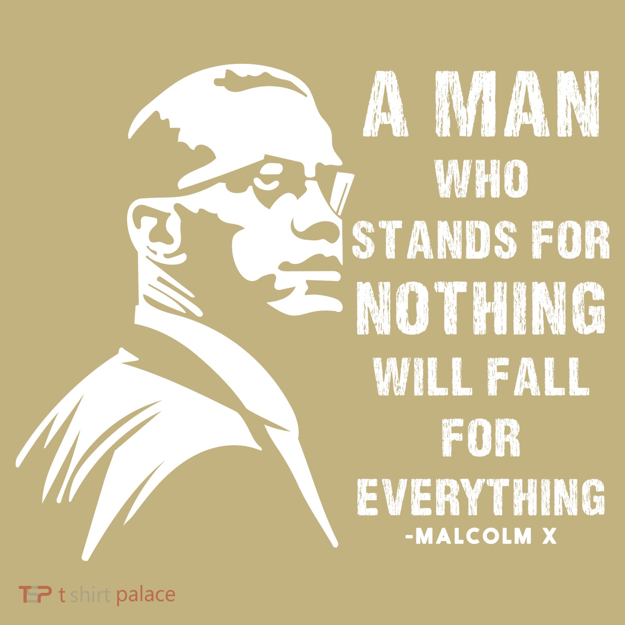 Malcolm X A Man Who Stands For Nothing Will Fall For Black History Month Kids T-Shirt