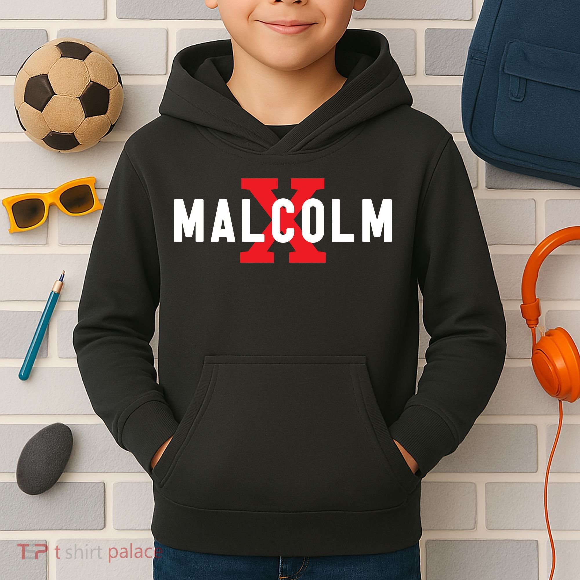 Malcolm X Black History Kids Hoodie