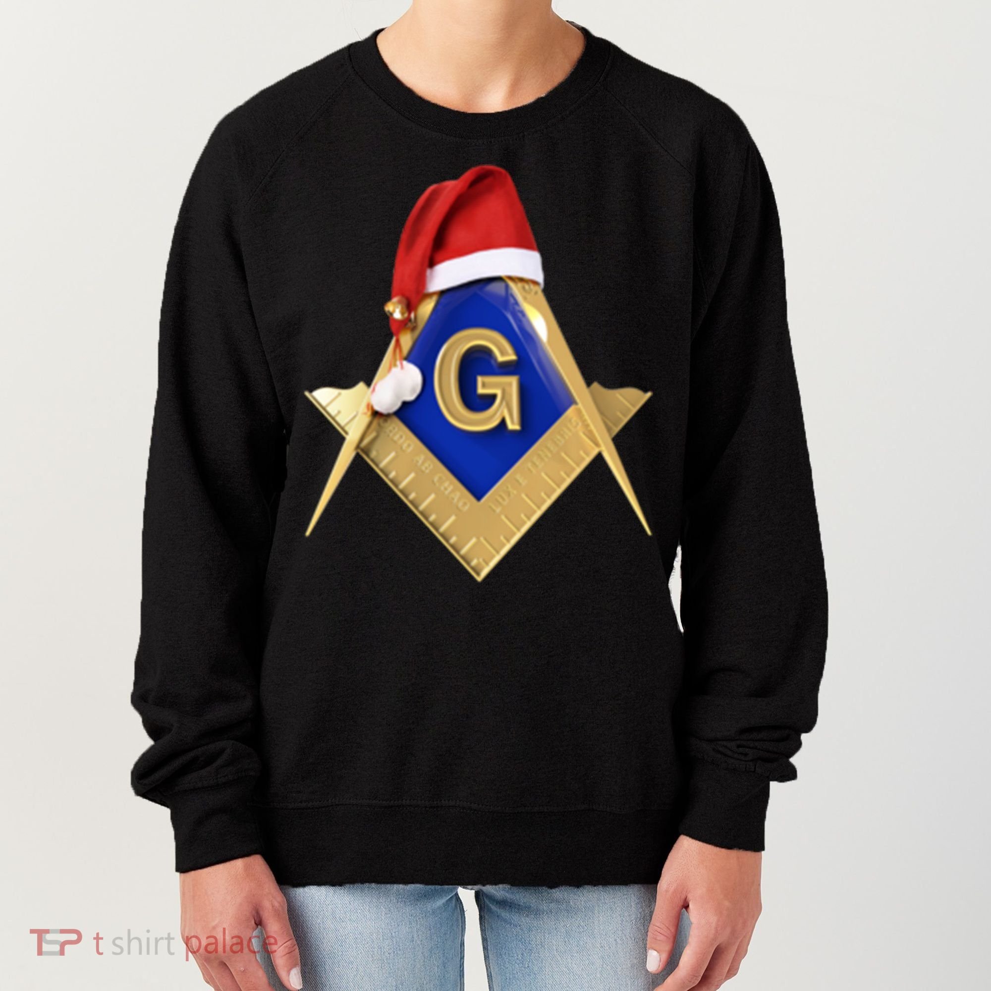 Masonic Xmas Christmas SantaS Hat Freemason Gift Women's Sweatshirt