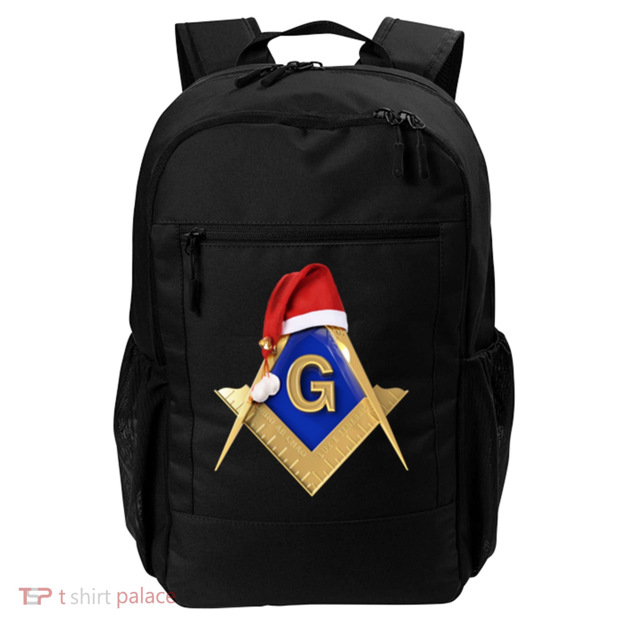Masonic Xmas Christmas SantaS Hat Freemason Gift Backpack