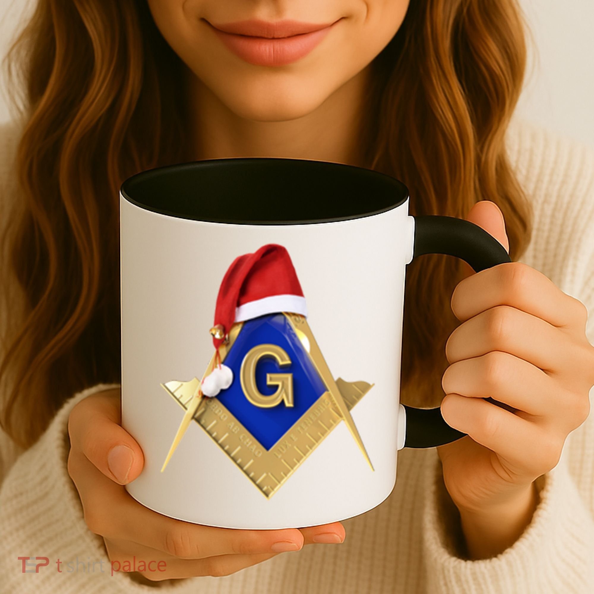Masonic Xmas Christmas SantaS Hat Freemason Gift Coffee Mug