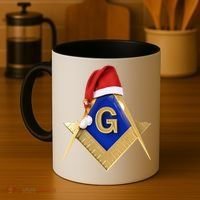 Masonic Xmas Christmas SantaS Hat Freemason Gift Coffee Mug thumb 4