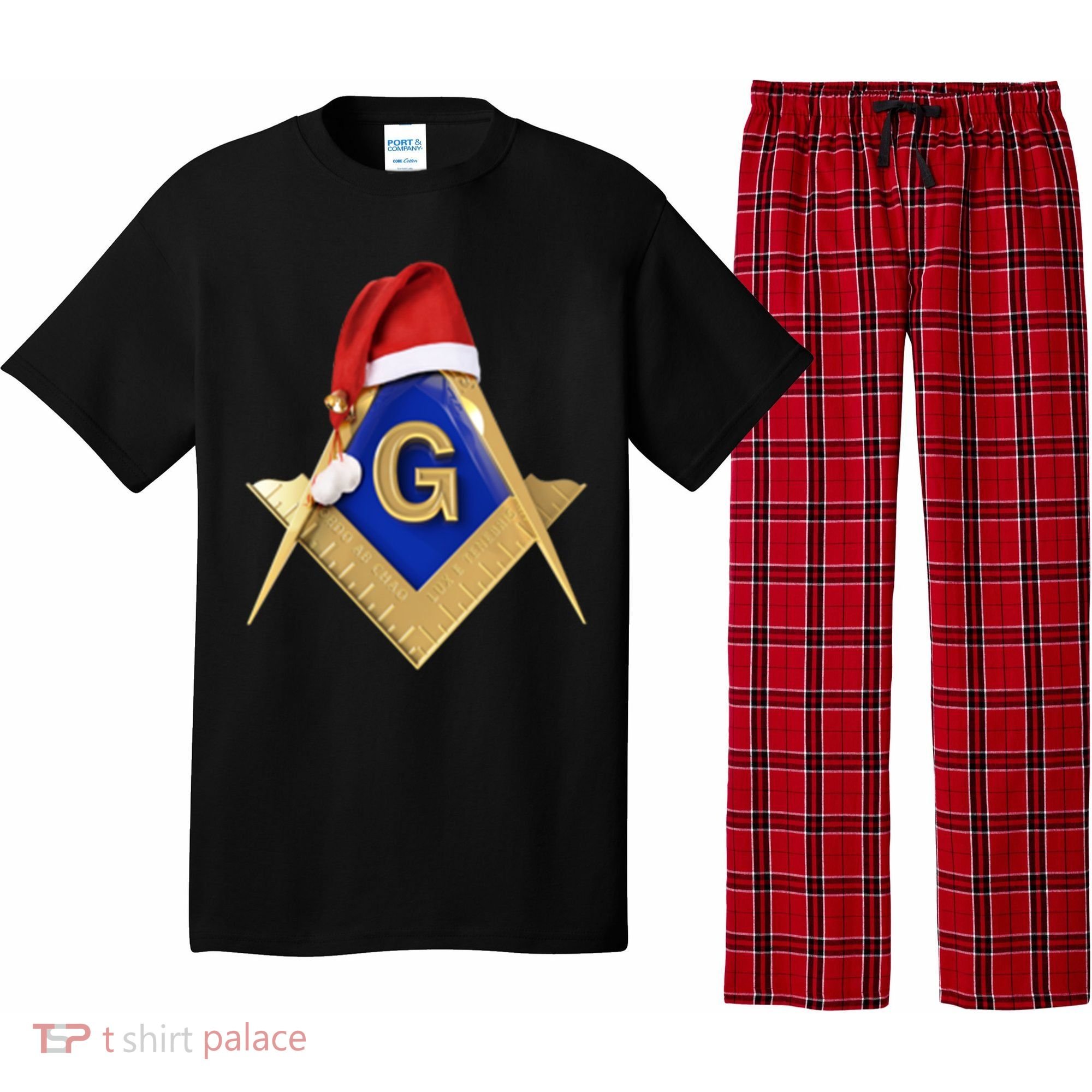 Masonic Xmas Christmas SantaS Hat Freemason Gift Pajama Set