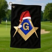 Masonic Xmas Christmas SantaS Hat Freemason Gift Golf Towel thumb 1