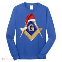 Masonic Xmas Christmas SantaS Hat Freemason Gift Long Sleeve Shirt thumb 0