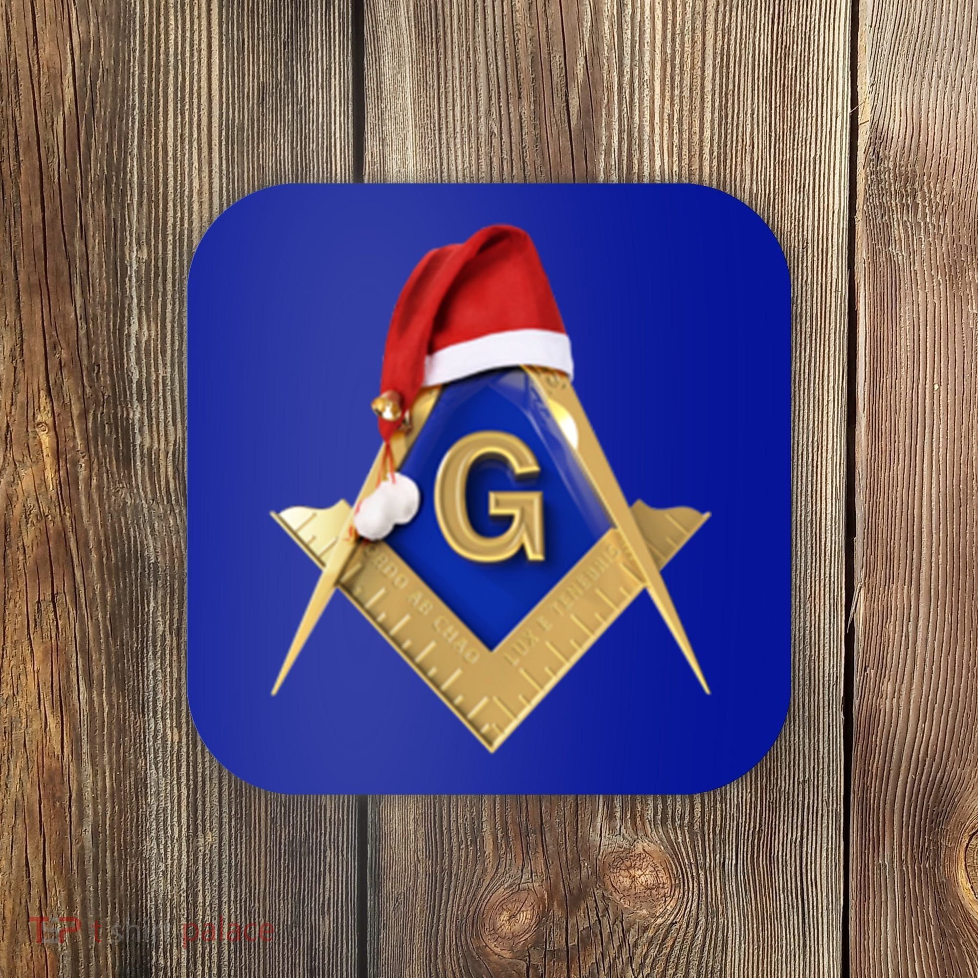 Masonic Xmas Christmas SantaS Hat Freemason Gift Coaster