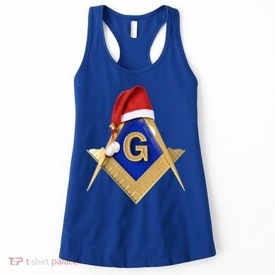 Masonic Xmas Christmas SantaS Hat Freemason Gift Women's Tank Top