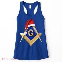 Masonic Xmas Christmas SantaS Hat Freemason Gift Women's Tank Top thumb 0