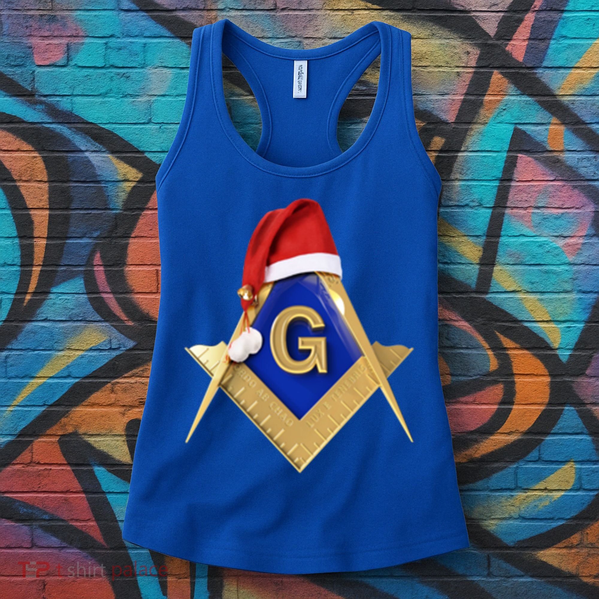 Masonic Xmas Christmas SantaS Hat Freemason Gift Women's Tank Top