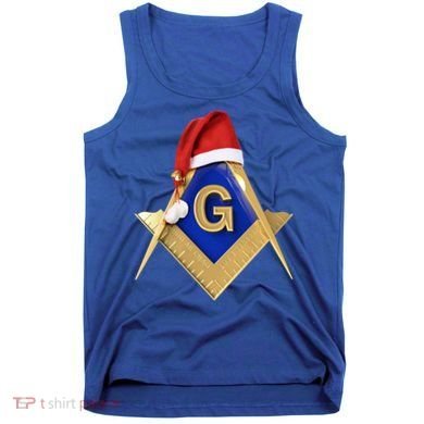 Masonic Xmas Christmas SantaS Hat Freemason Gift Tank Top