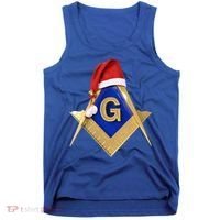 Masonic Xmas Christmas SantaS Hat Freemason Gift Tank Top thumb 0