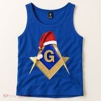 Masonic Xmas Christmas SantaS Hat Freemason Gift Tank Top thumb 2