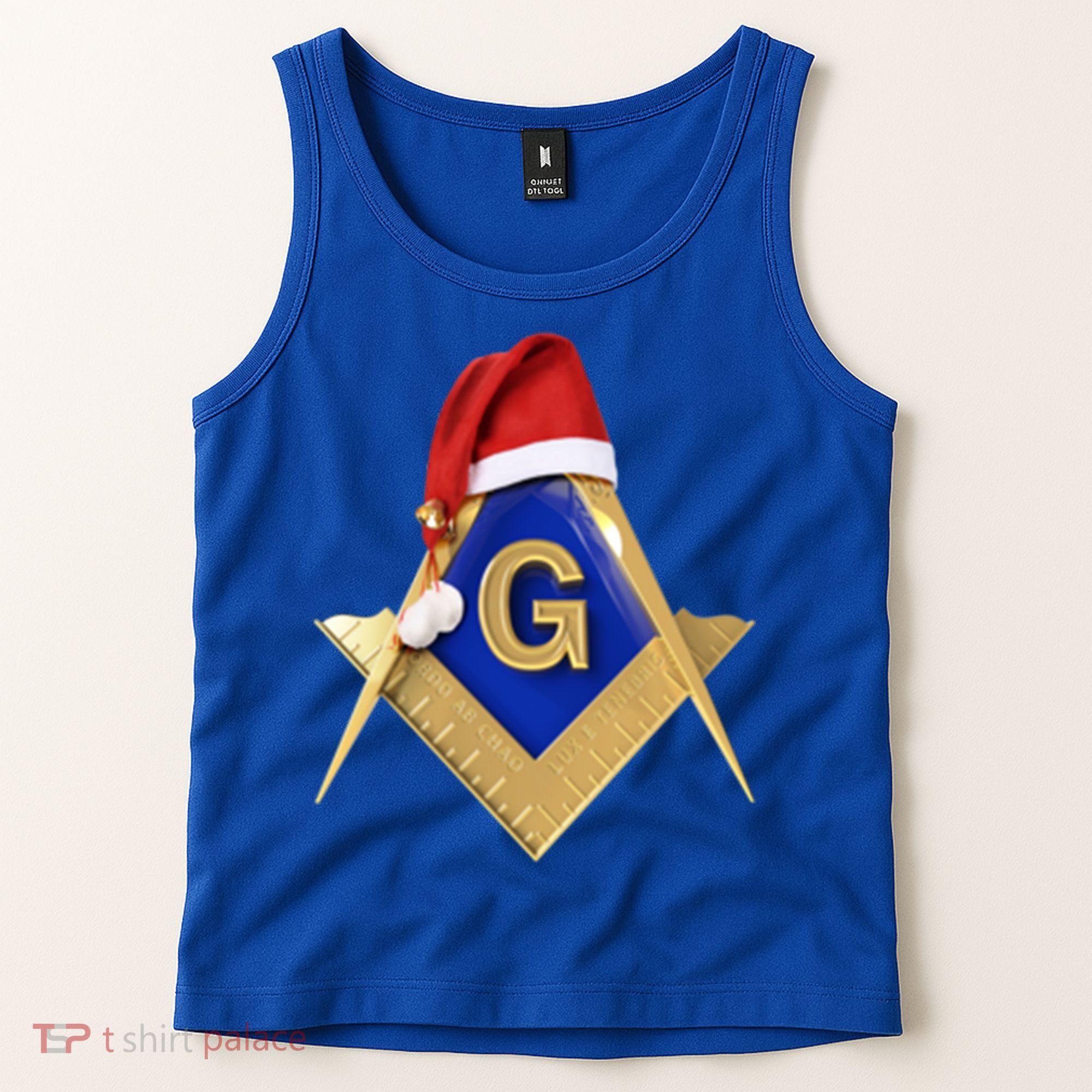 Masonic Xmas Christmas SantaS Hat Freemason Gift Tank Top