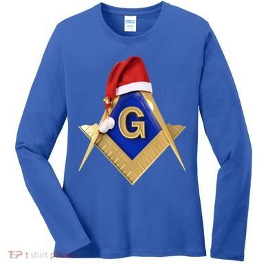 Masonic Xmas Christmas SantaS Hat Freemason Gift Women's Long Sleeve Shirt