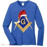 Masonic Xmas Christmas SantaS Hat Freemason Gift Women's Long Sleeve Shirt thumb 0