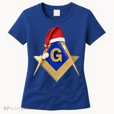 Masonic Xmas Christmas SantaS Hat Freemason Gift Women's T-Shirt