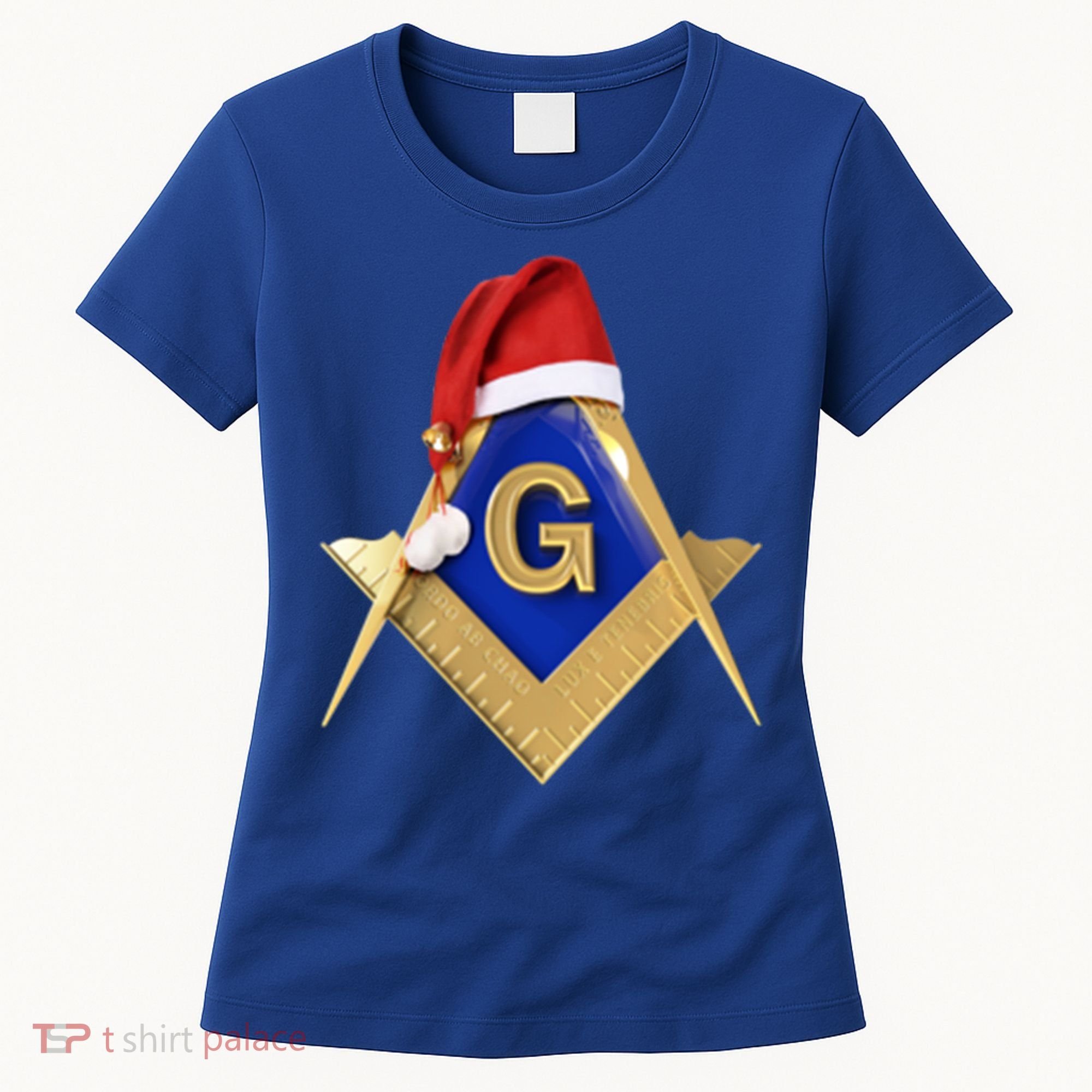 Masonic Xmas Christmas SantaS Hat Freemason Gift Women's T-Shirt