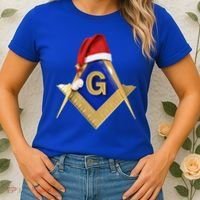Masonic Xmas Christmas SantaS Hat Freemason Gift Women's T-Shirt thumb 2