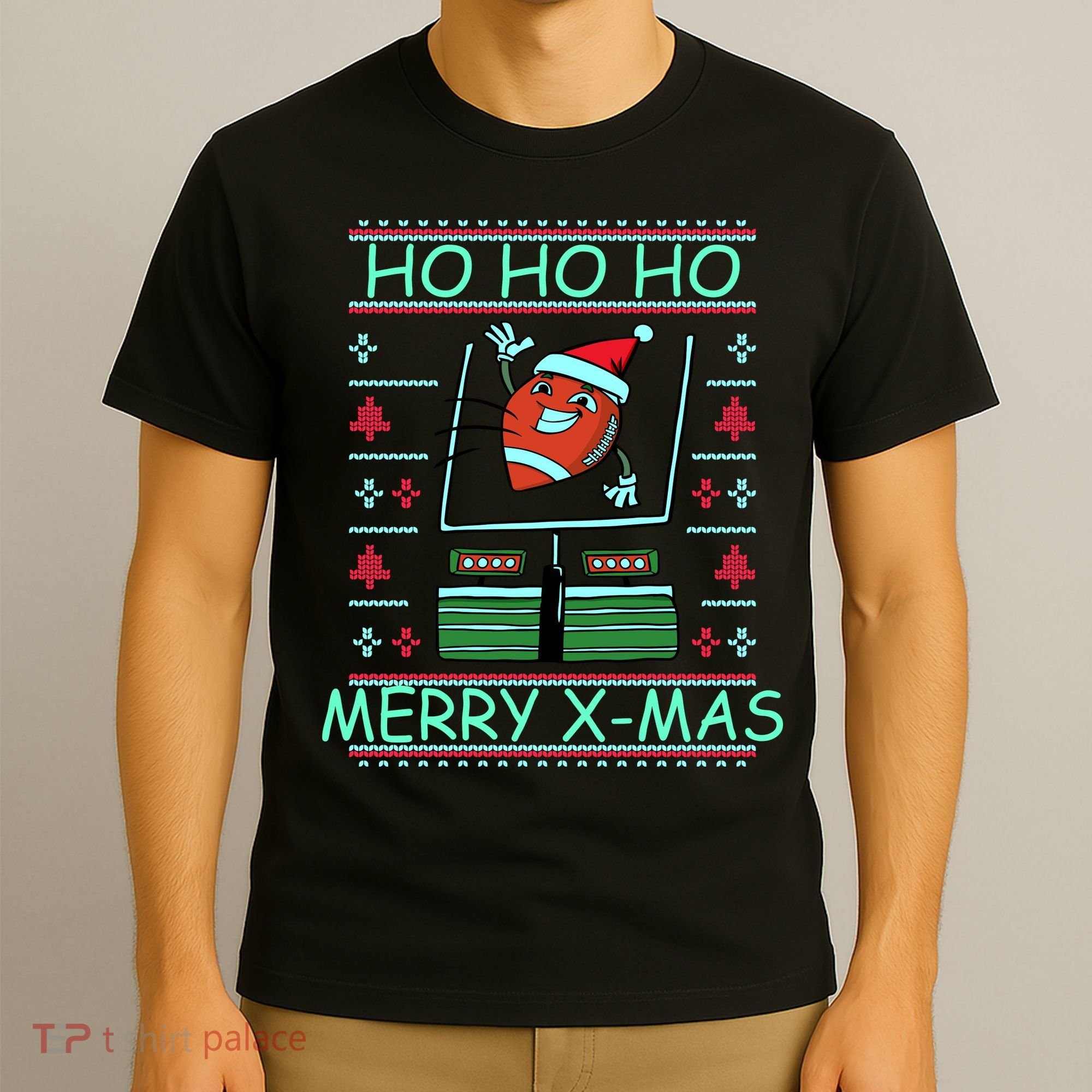 Merry XMas Football Ugly Christmas Sweater T-Shirt