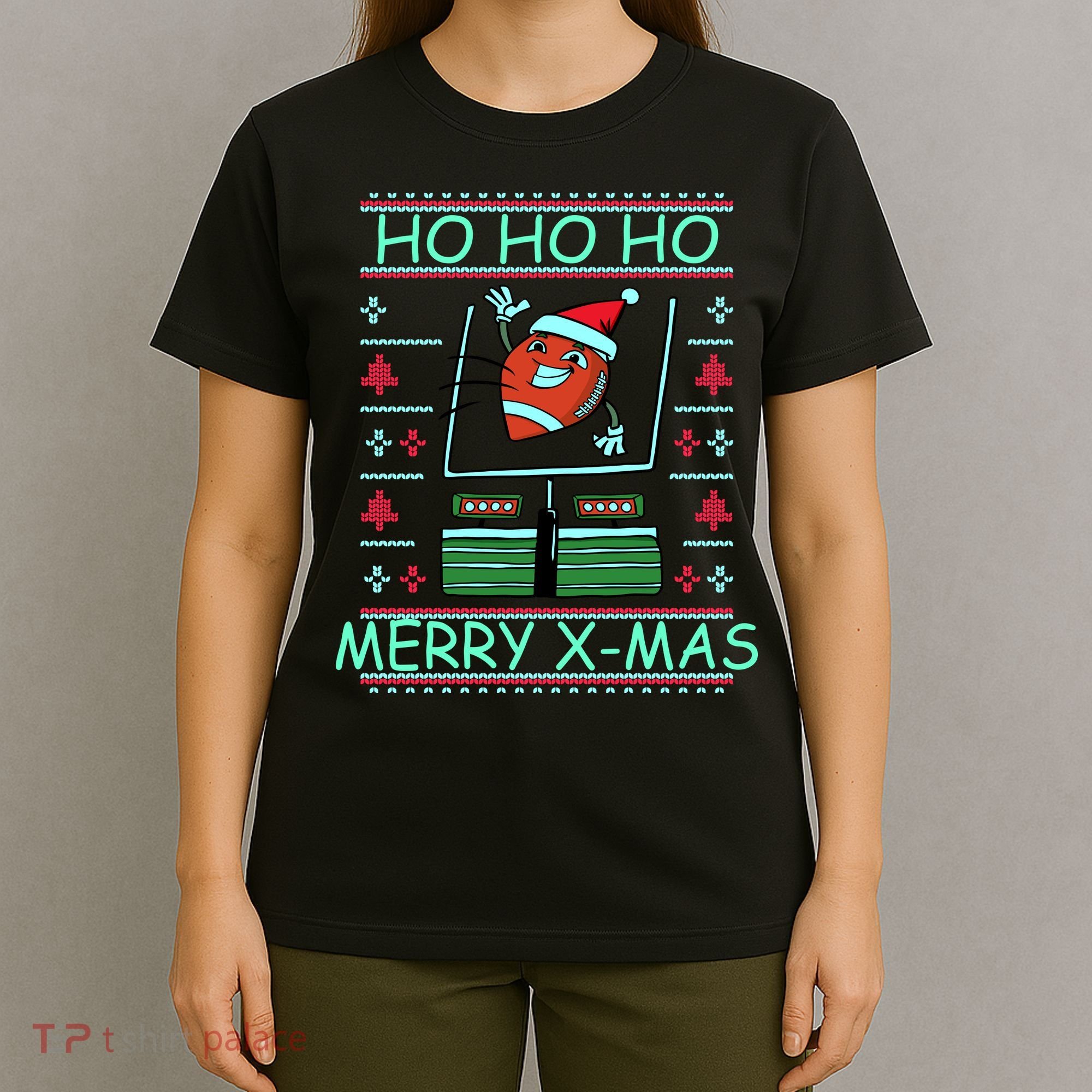Merry XMas Football Ugly Christmas Sweater T-Shirt