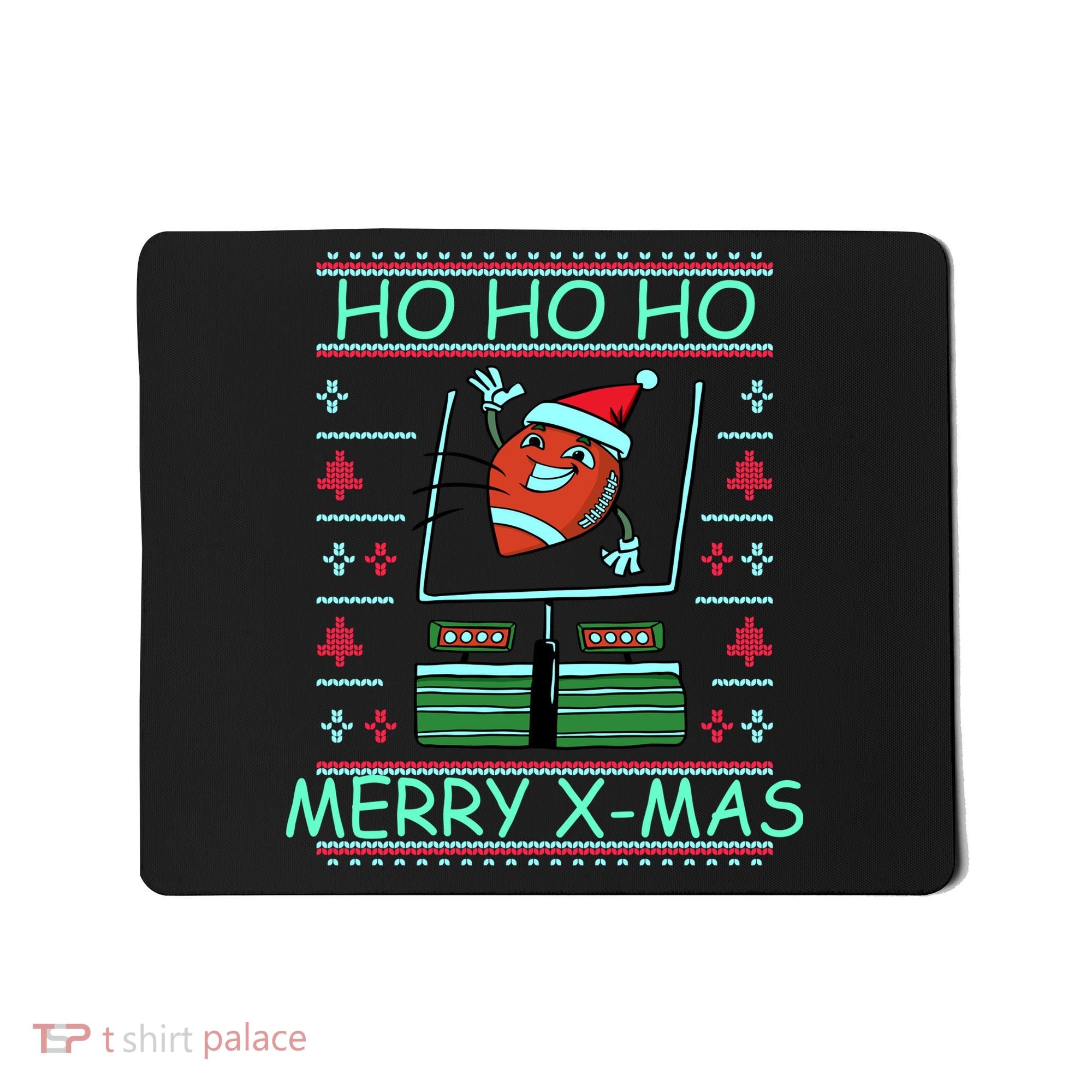 Merry XMas Football Ugly Christmas Sweater Mousepad
