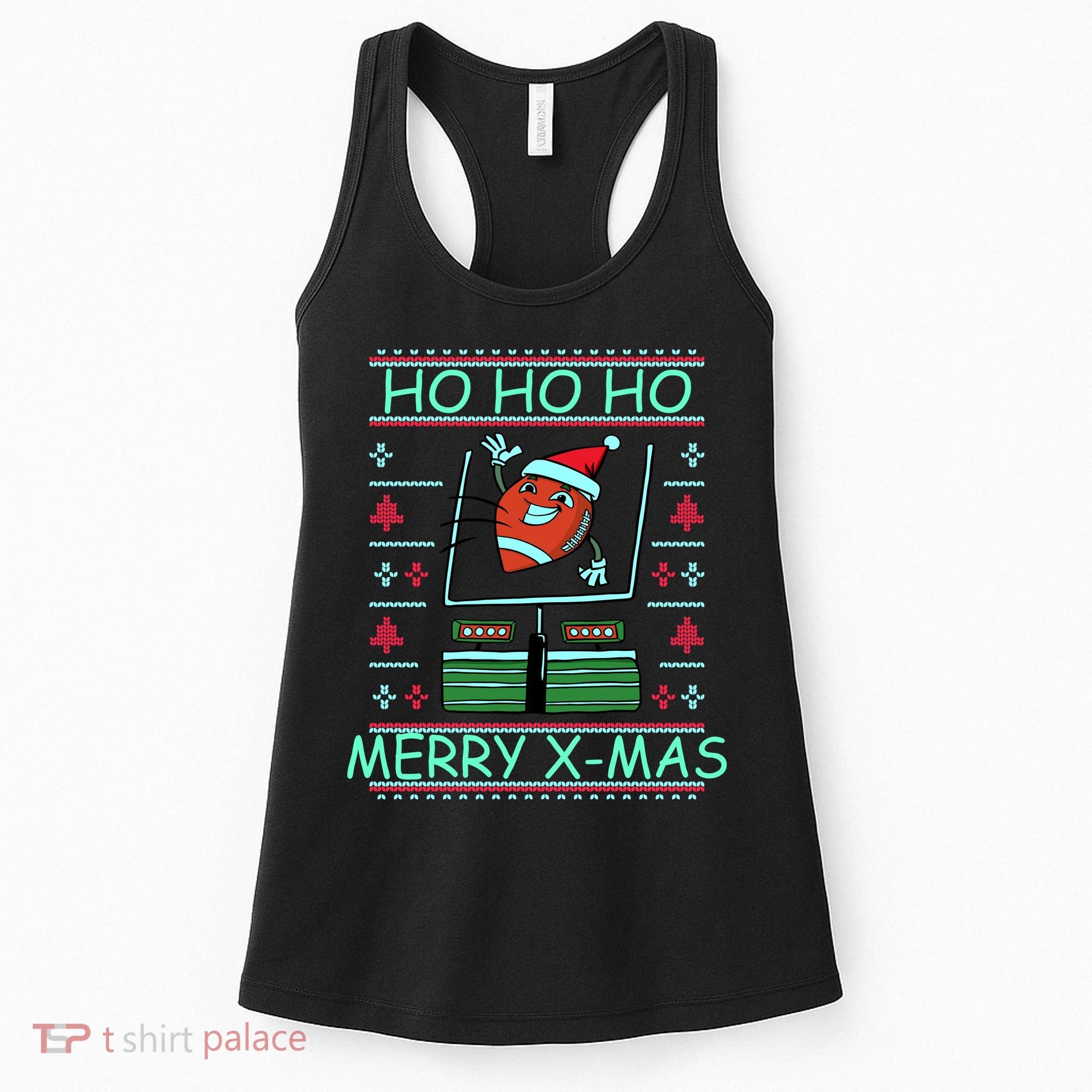 Merry XMas Football Ugly Christmas Sweater Women's Tank Top