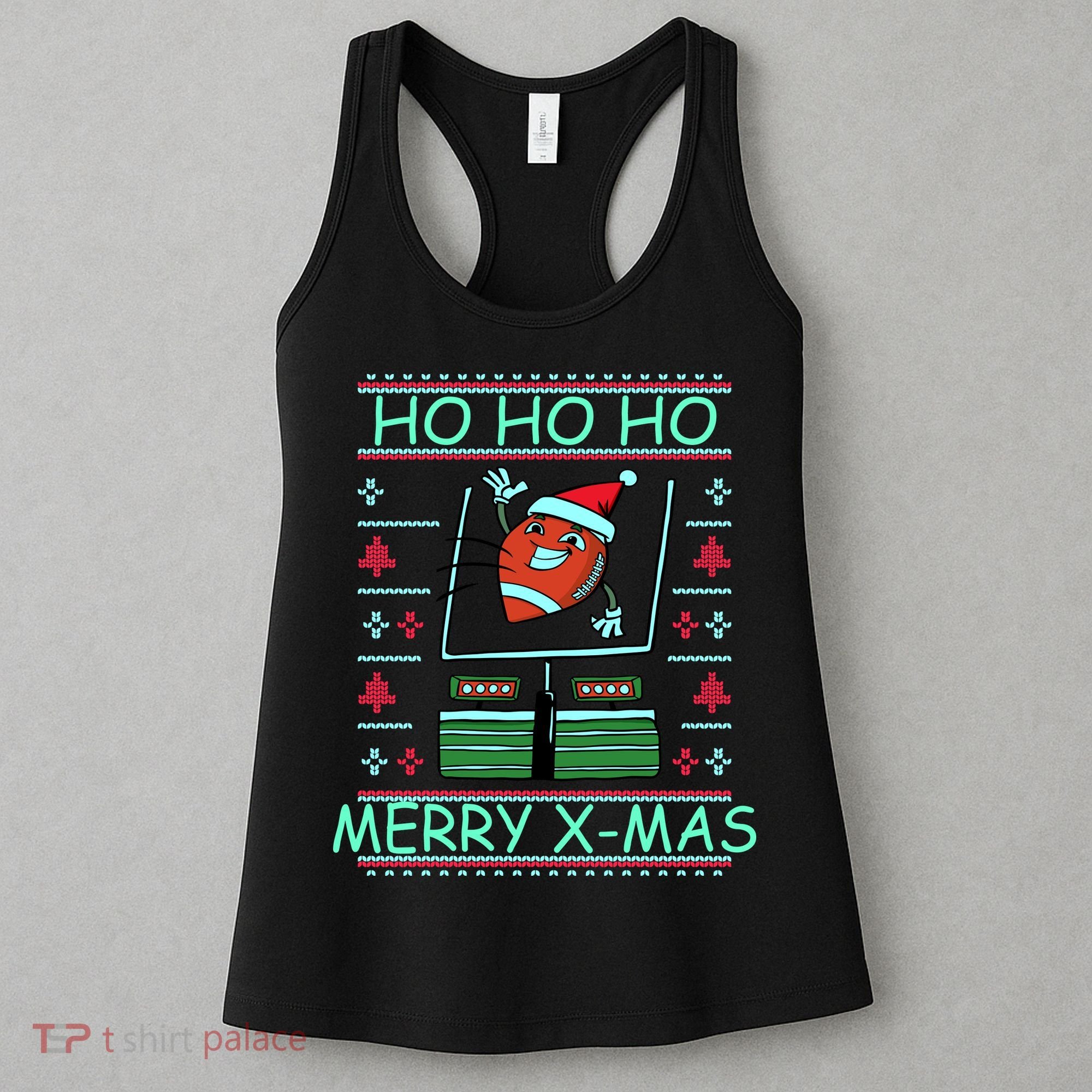Merry XMas Football Ugly Christmas Sweater Women's Tank Top