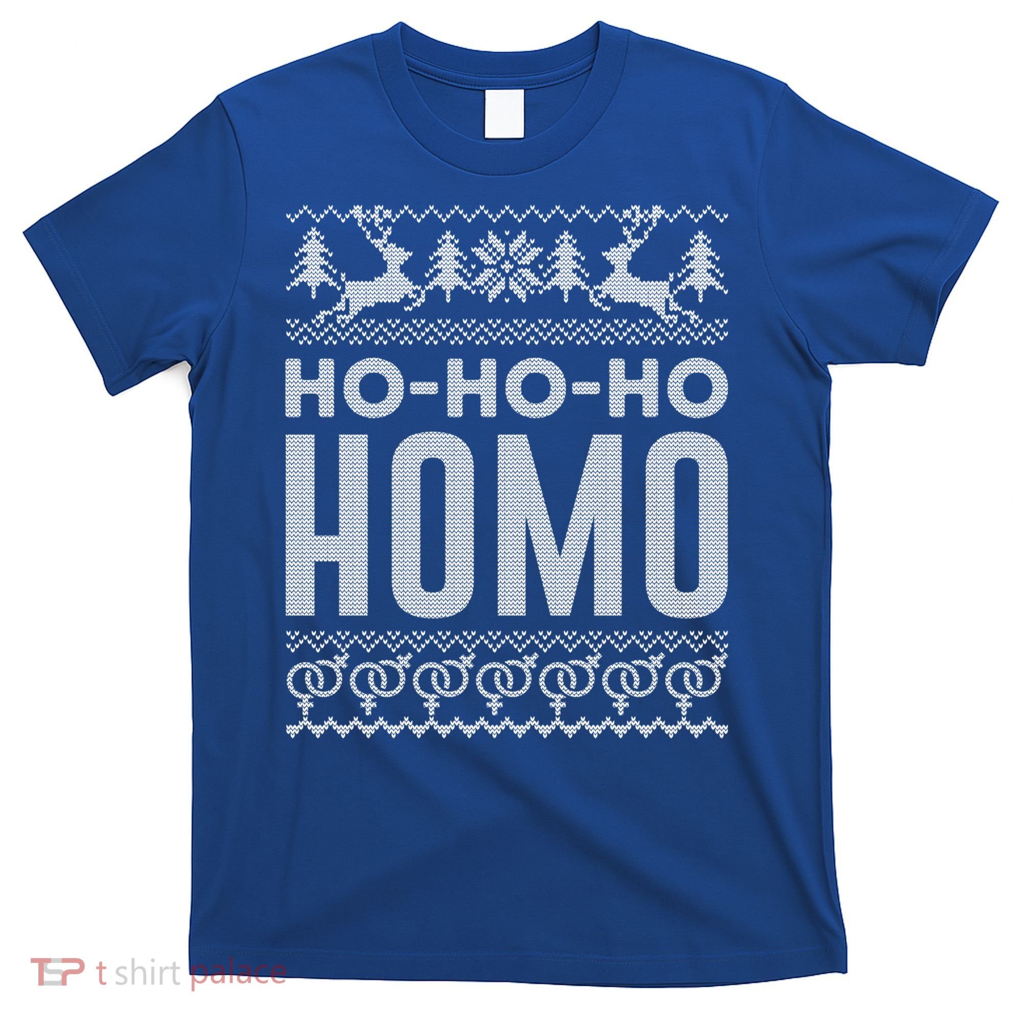 Merry Xmas Lgbt Pride Hofunny Gifthofunny Giftho Homo Lesbian Ugly Christmas Gif T-Shirt