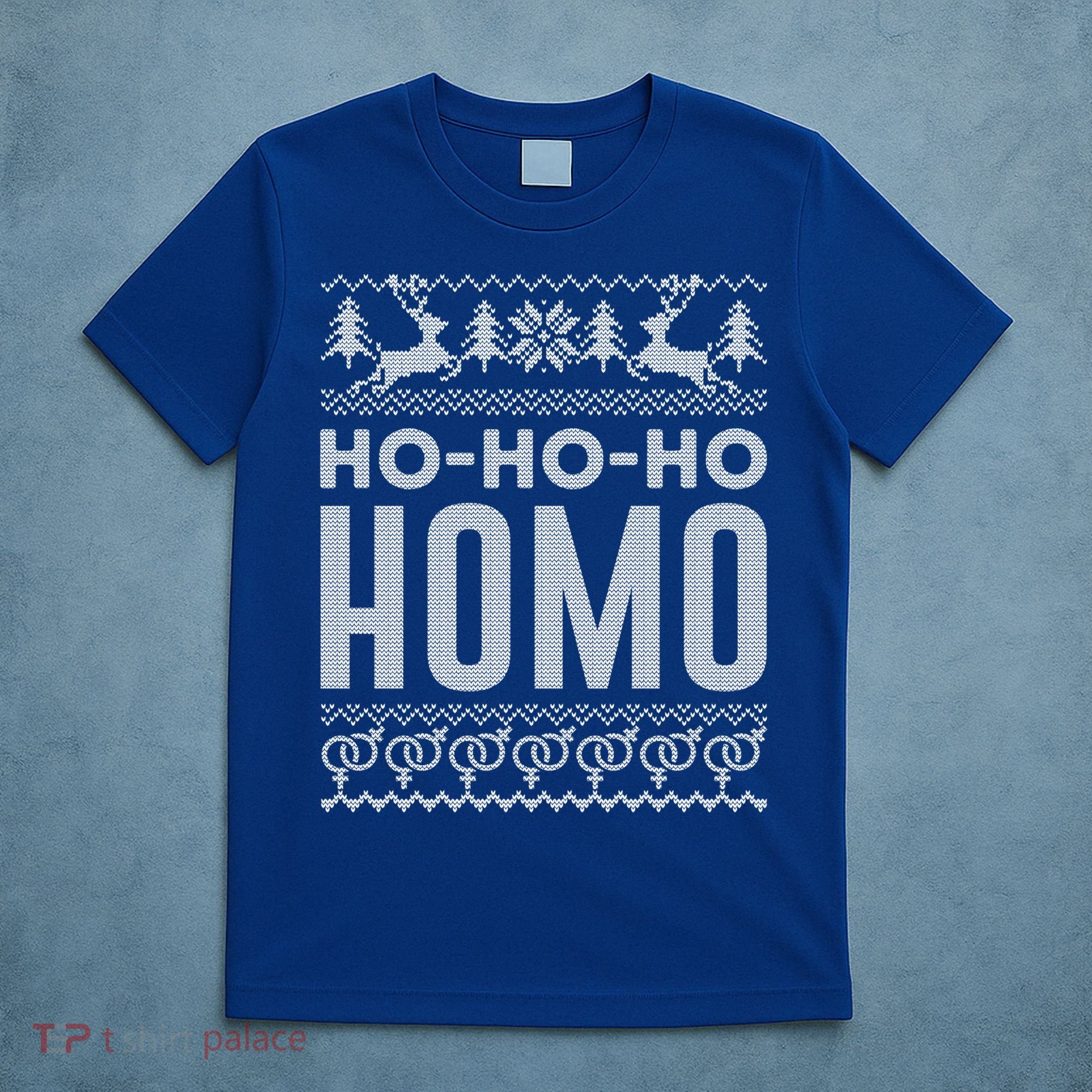Merry Xmas Lgbt Pride Hofunny Gifthofunny Giftho Homo Lesbian Ugly Christmas Gif T-Shirt