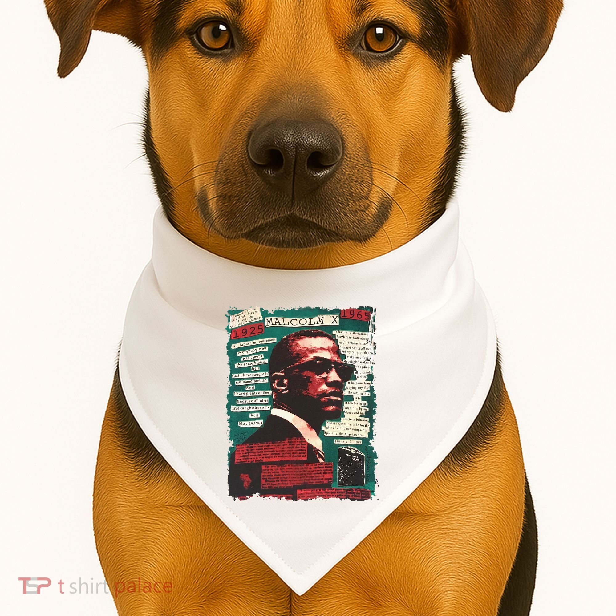 Malcolm X Lover USA-Made Doggie Bandana