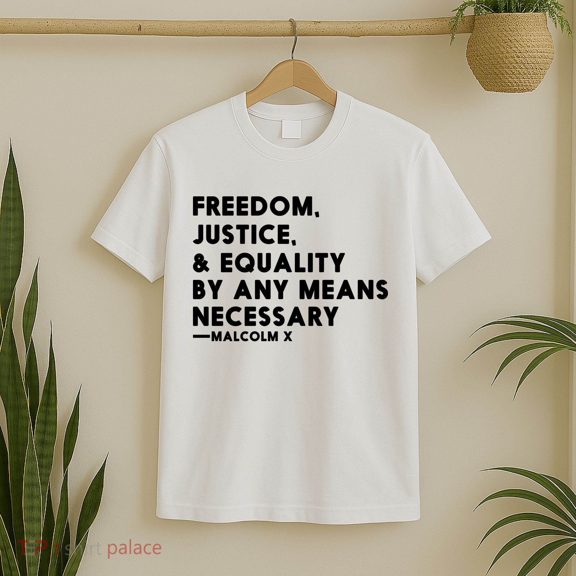 Malcolm X Quote Freedom Justice Equality By Any Means Necessary T-Shirt
