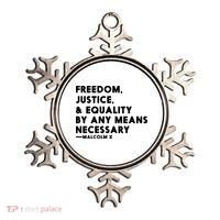 Malcolm X Quote Freedom Justice Equality By Any Means Necessary Ornament thumb 0