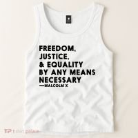 Malcolm X Quote Freedom Justice Equality By Any Means Necessary Tank Top thumb 2