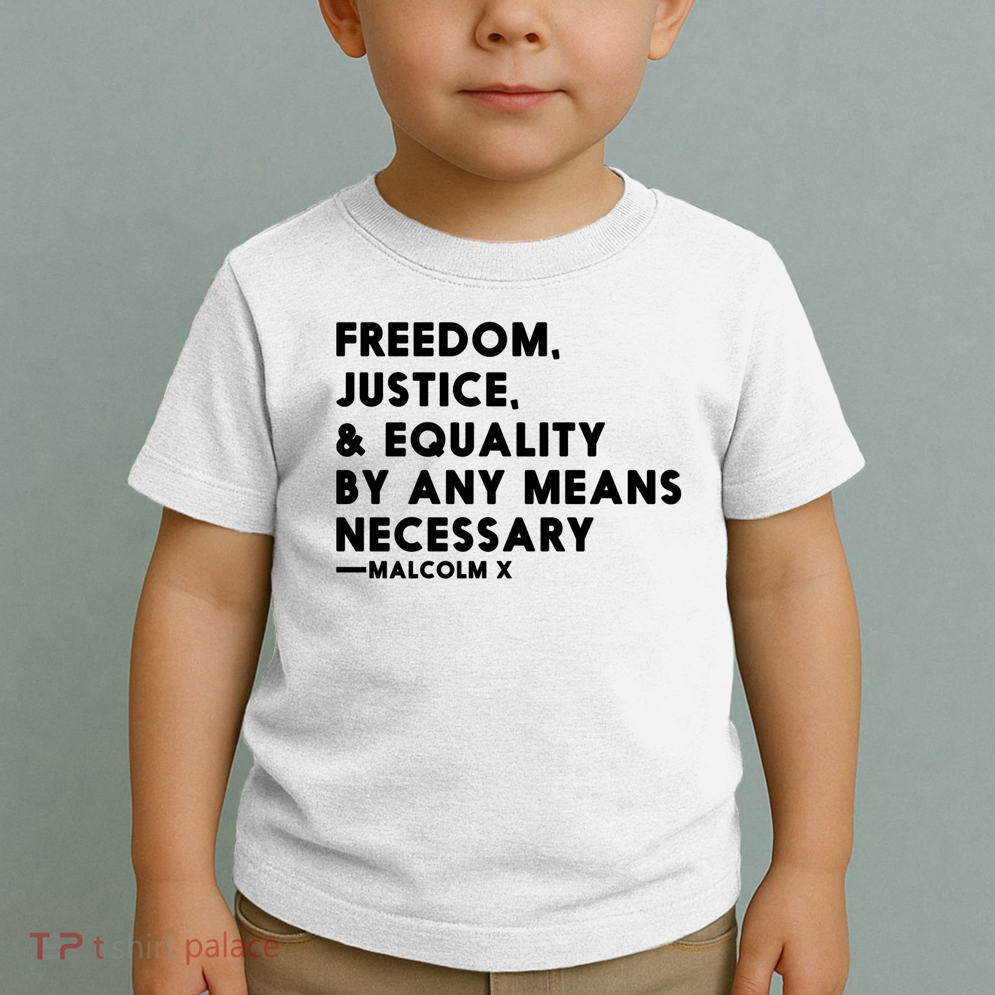 Malcolm X Quote Freedom Justice Equality By Any Means Necessary Toddler T-Shirt