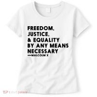 Malcolm X Quote Freedom Justice Equality By Any Means Necessary Women's T-Shirt thumb 0