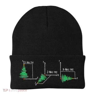 merry xmas tree math christmas Beanie