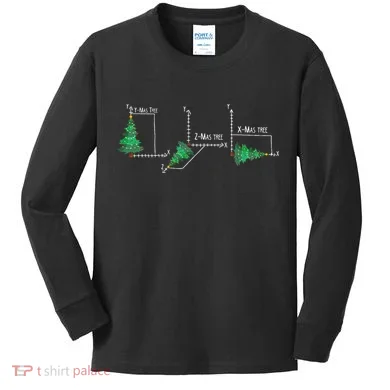 merry xmas tree math christmas Kids Long Sleeve Shirt