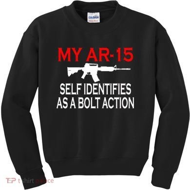 My AR-15 Self Identifies As A Bolt Action Kids Sweatshirt