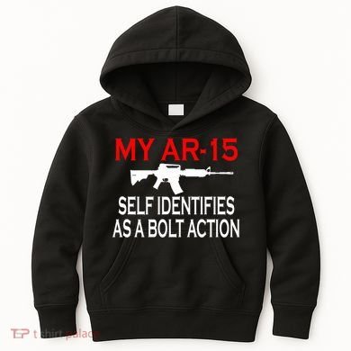 My AR-15 Self Identifies As A Bolt Action Kids Hoodie