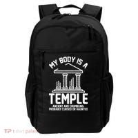 My Body Is A Temple Ancient Crumbling Probably Cursed Haunted Backpack thumb 0