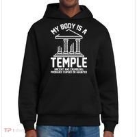 My Body Is A Temple Ancient Crumbling Probably Cursed Haunted District V.I.T. Heavyweight Hoodie thumb 0